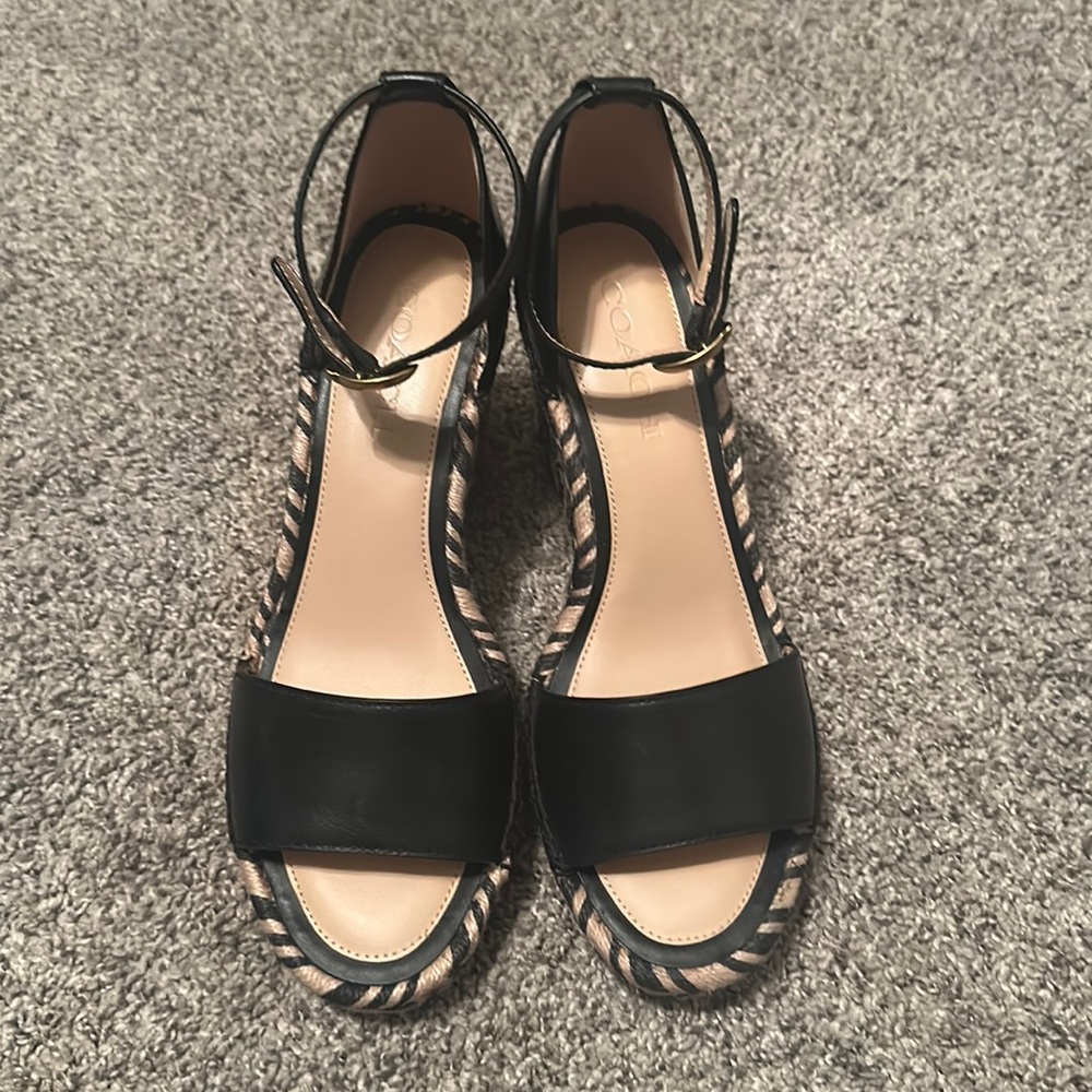Coach Kit Espedrille Wedges BlackBeech